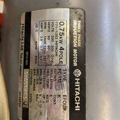 ニッサルコ　CM-7050　富士　日立　200ｖ　0.75kw　約100？　動作OK　スイッチ付　NISSALCO　動力　コンプレッサーの画像