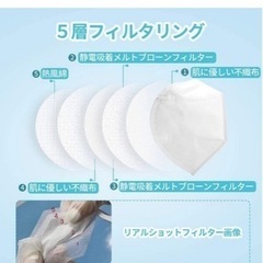 【5層構造】5層構造不織布マスク　個包装42枚の画像