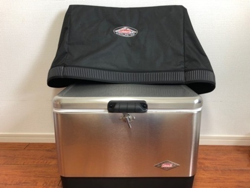 【新品、未使用】コールマン　廃盤カバー、クーラーボックス　54QT スチールベルトクーラー　シルバー