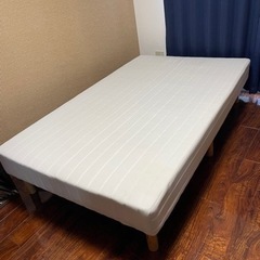 【セミダブル 】脚付きマットレスベッド　ボンネルコイルスプリング...