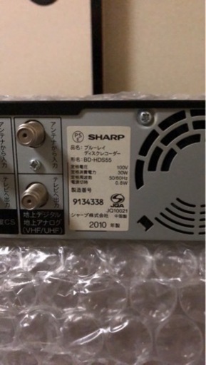 SHARP AQUOS 40型テレビ　&　DVDレコーダーセット