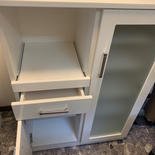 白 キッチンボード  キッチンカウンター レンジボード