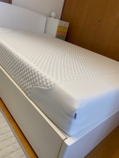【セミダブル】高級テンピュールマットレス+ニトリ収納付きベッド