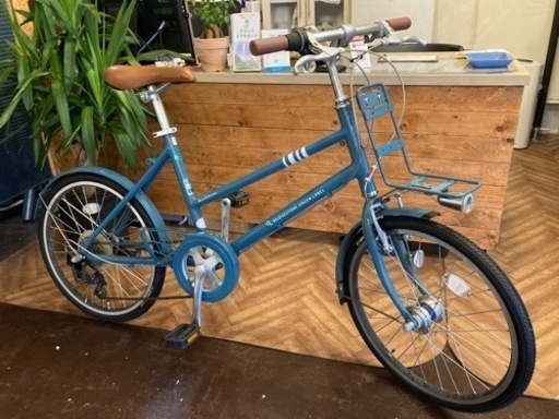 【タイヤ・チューブ新品！美品！ブリヂストンMarkRosa】LEDオートライト　7段　20インチミニベロ　スモーキーブルー