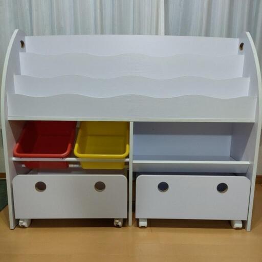 本棚・おもちゃ棚・みせる収納・ピエニワイド（Pieni wide）ホワイト
