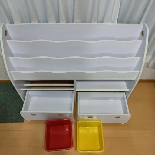本棚・おもちゃ棚・みせる収納・ピエニワイド（Pieni wide）ホワイト