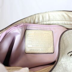 COACH　 コーチ レザーハンドバッグ 16442 メタリックゴールド系　レディース の画像