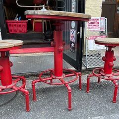インダストリアル バーテーブルとチェアセット 天然木ヴィンテージ