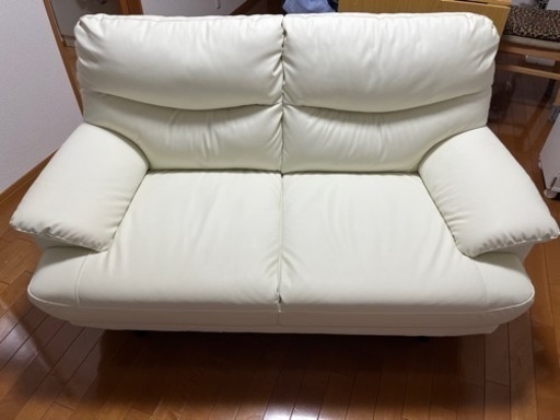 合成皮革2人掛けソファ