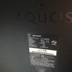 SHARP AQUOS 42.0インチ(ハイビジョンテレビ）  2007年製　DS3 LC-42DS3-B の画像