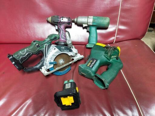 日立工機　旧型12v工具４台+マキタ14.4vアダプター