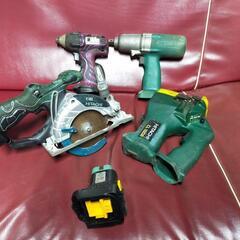 日立工機　旧型12v工具４台+マキタ14.4vアダプター