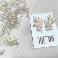 ヘアコーム　水晶　ヘアアクセサリー　ウェディング　ブライダルアク...
