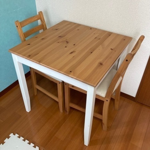 引き取り限定 IKEA イケア ダイニングテーブルセット イス2脚つき2