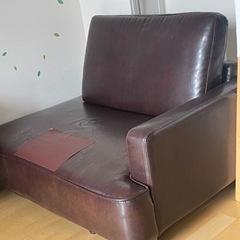 カウチローソファー　合皮　難あり　お譲りします。