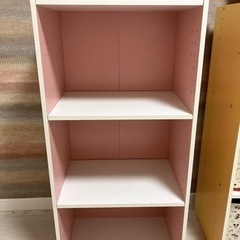 カラーボックス3段(ピンク×ホワイト) 商品コード 5651856