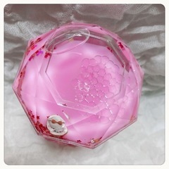 ꒰未使用꒱夢可愛い くまさん 水時計 ピンクの液体 置き物 小物 インテリア雑貨の画像
