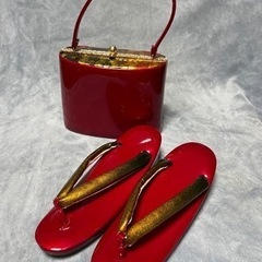 【受け渡し予定者決まりました】　成人式に！　和装バッグ、ぞうりセ...