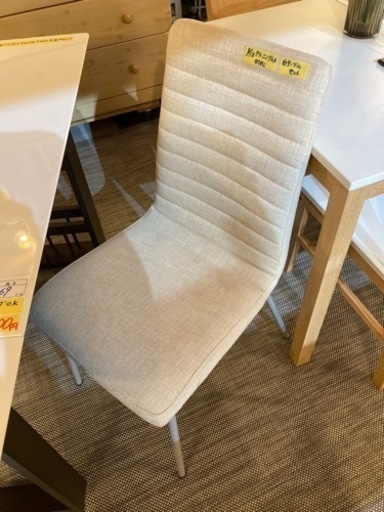 ニトリ　白テーブル　イス二脚　セット販売　クリーニング済み　【管理番号81809】