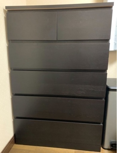 イケア　マルム Malm チェスト　ブラックブラウン