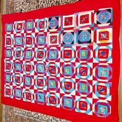 中国　飾り布　ベッドカバーなどに　刺繍　の画像