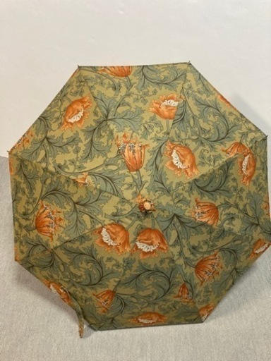 日傘　ウィリアムモリス　アネモネ柄(薄茶地オレンジ色の花) 作成店(布別で2万円程)より格安