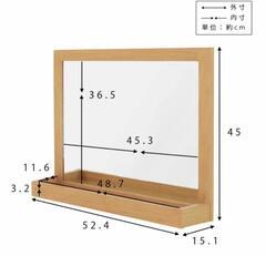木目調卓上ミラー、大型、北欧風、アンティーク調の画像