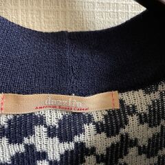 【49】dazzlin　千鳥柄ニット　紺　Sサイズの画像