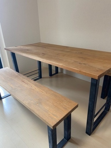 ヴィンテージウッドテーブル&ベンチ