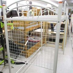 ロフトベッド シングル  ハイベッド パイプベッド 白系 ハシゴ付☆ 札幌市 北区 屯田 の画像