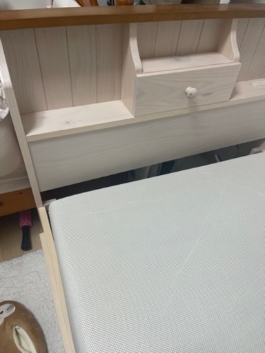 【美品SEAL】木製シングルベッド 収納3杯付き フレンチカントリー