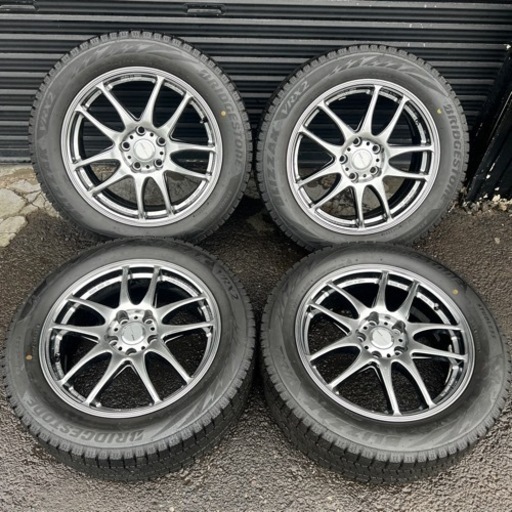 マークX等WORK EMOTION Kiwami 114.3 17×7JJ 215/55R17 BRIDGESTONEブリジストンブリザックVRX2 2020年式バリ山スタッドレス