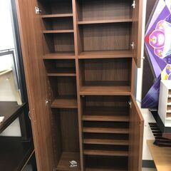 NAKAMURAKEI　MOKKO　シューズボックス　下駄箱　ハイタイプ　幅(W)760mm × 奥行(D)400mm × 高さ(H)1780mm 玄関収納　隙間収納　モダン　ブラウンの画像