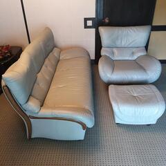 （お取り引き中）本革ソファー　3点セット