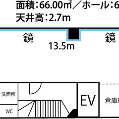 窓から見える緑が癒しをくれる 横幅13.5ｍ 金町 レンタルスタジオ  カフェ − 東京都