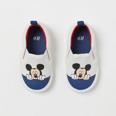 【新品】H＆M ミッキー キャンパススリッポン／【中古】イフミー ミニー コラボ スニーカーの画像