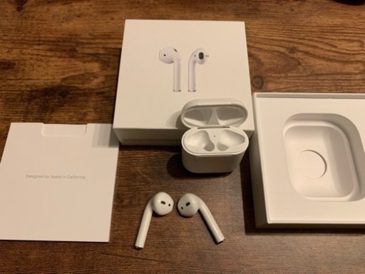値下げ【Apple AirPods純正品】ワイヤレスイヤフォン(ケーブル以外一式全部)