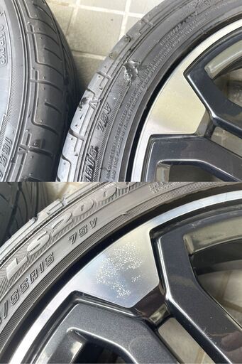 ★美品★軽自動車用ホイールセット★165/55R15 7～7.5分山★ダイハツ
