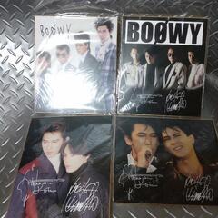 【当時物】BOOWY サイン色紙　4枚セット　ボウイ 氷室京介　布袋寅泰