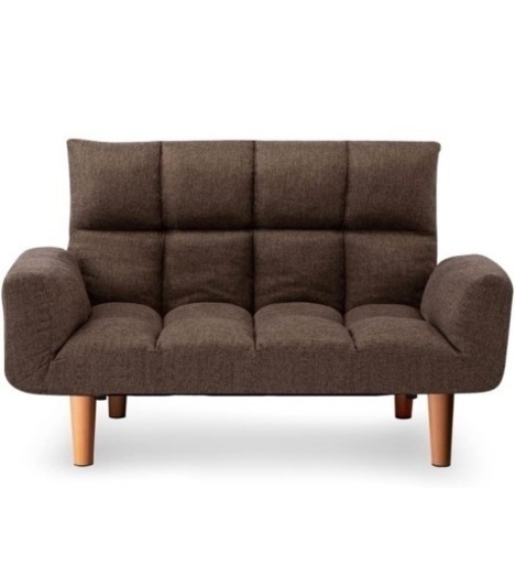 アイリスプラザ ソファ ローソファ 14段階リクライニング 幅約108cm ブラウン