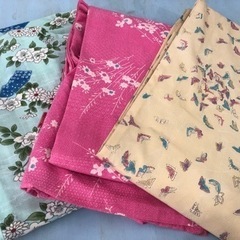 浴衣　着物　3枚　かわいい　和柄　パッチワーク　布　和裁　リメイク