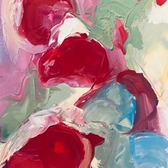 ◆油絵　花モチーフ　フランス人画家作の画像