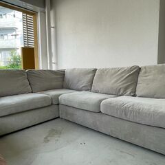 美品 : 英国製L字ソファー（ベッド付き）