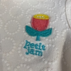 petit jam ハイネック キッズ　100 女の子　長袖 白の画像