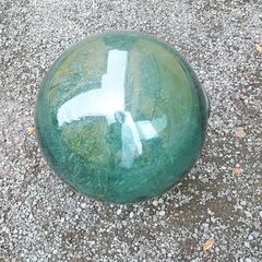 浮き玉、(外周113ｃｍ）特大ガラス　昔の漁のブイ（ガラス）