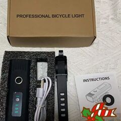 【新品】自転車ライト 光センサー搭載 4段階照明モード USB充電式 LED懐中電灯兼用の画像