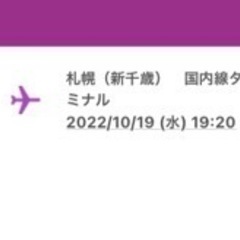 札幌⇆沖縄　往復チケット　10月16日〜10月19日