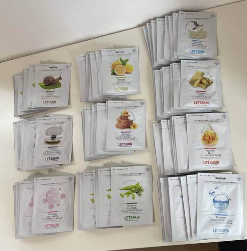 ０４【新品未使用】美容フェイスマスク500枚まとめ買いで10,000円→8,000円で！　レッツスキン　Let`s skin　シートマスク