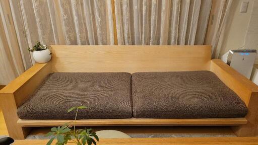 (決定)定価50万超え⭐オークソファー+Francfrancクッション〖展示場使用〗