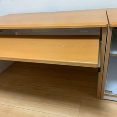 【引き取り限定！】ローPCデスク+サイドラックセット